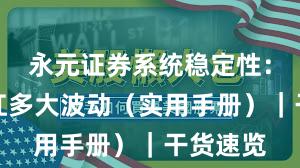 永元证券系统稳定性:风控能扛多大波动(实用手册)|干货速览