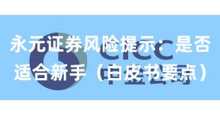永元证券风险提示：是否适合新手（白皮书要点）